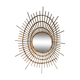 Miroir soleil en rotin 1970 design francais 65x84cm