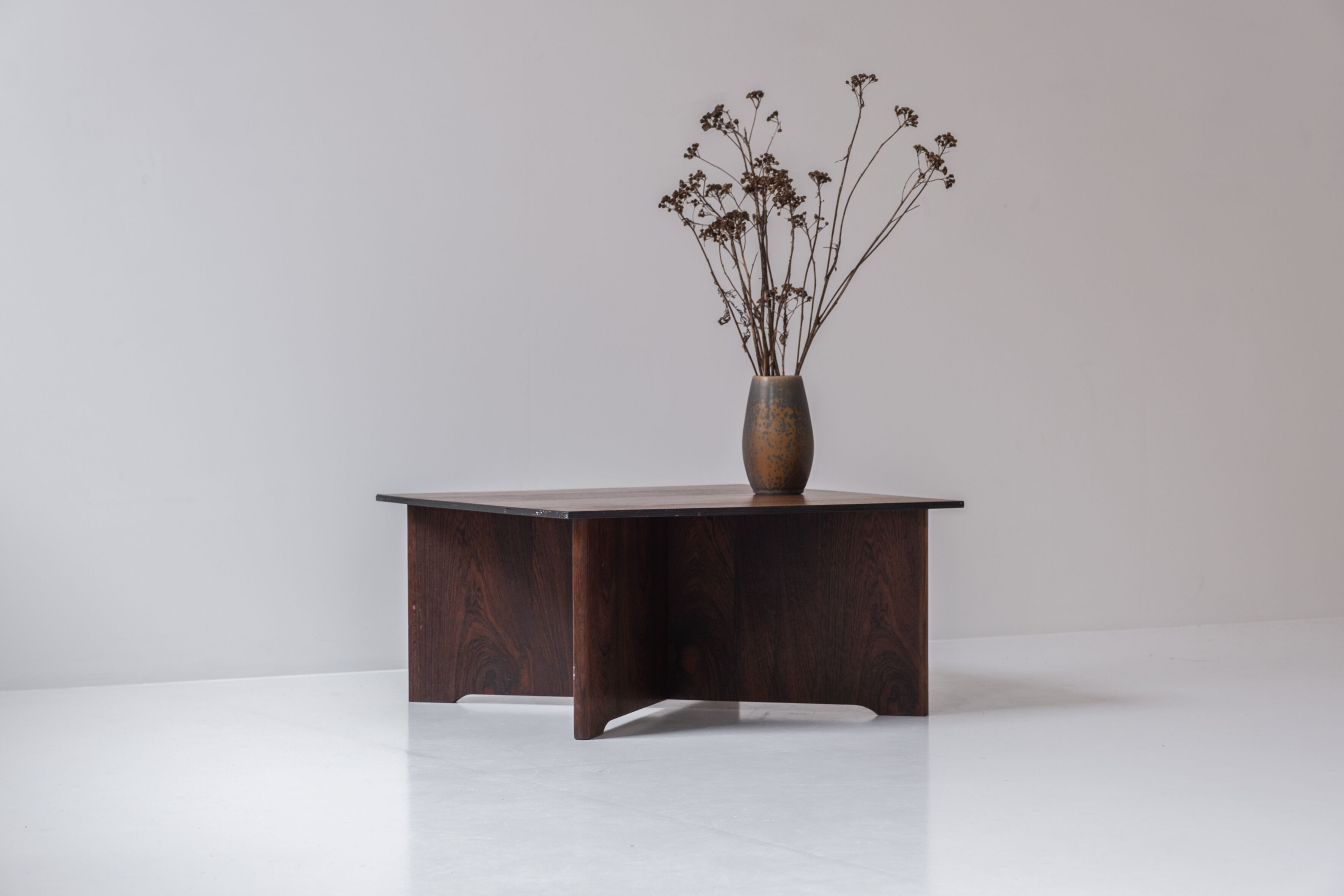 Rosewood square coffee table from Denmark, designed in the 1960s.