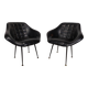 Vintage black skai armchairs