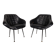 Vintage black skai armchairs