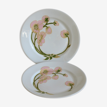 Set of plates perrier jouët flowers belle epoque in porcelain