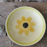 Hollow dish in Gien earthenware, Sunflower