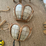 Appliques rotin nacre laiton
