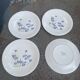 Set of 4 dessert plates Longchamp model of old bluebells.