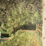 Landscape in oil on canvas signed