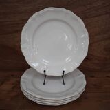 Set of 5 Sarreguemines flat plates in cream color