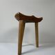 Tabouret vintage en bois tripode, France, 1960