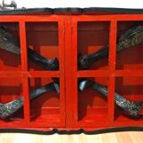 Ancienne table asiatique laque et nacre
