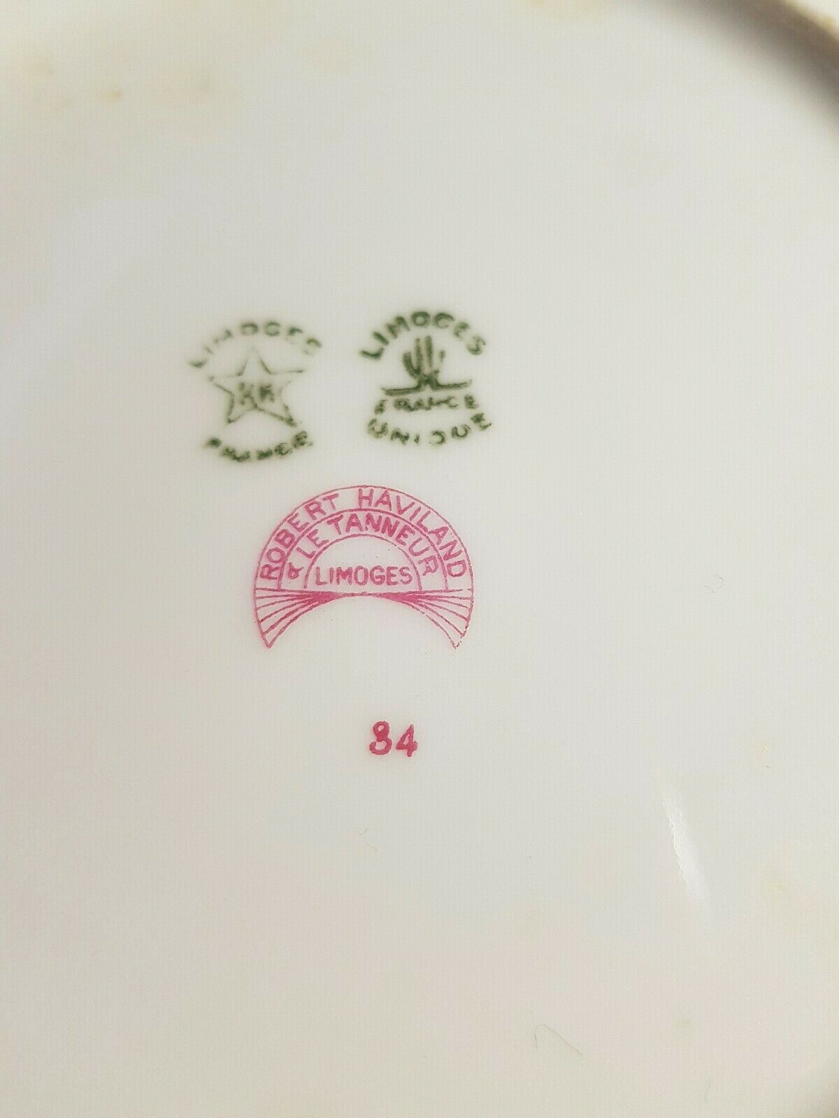 Lot of 10 dessert plates Robert Haviland Le Tanneur porcelain limoges