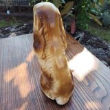 Sculpture chien en plâtre vernis