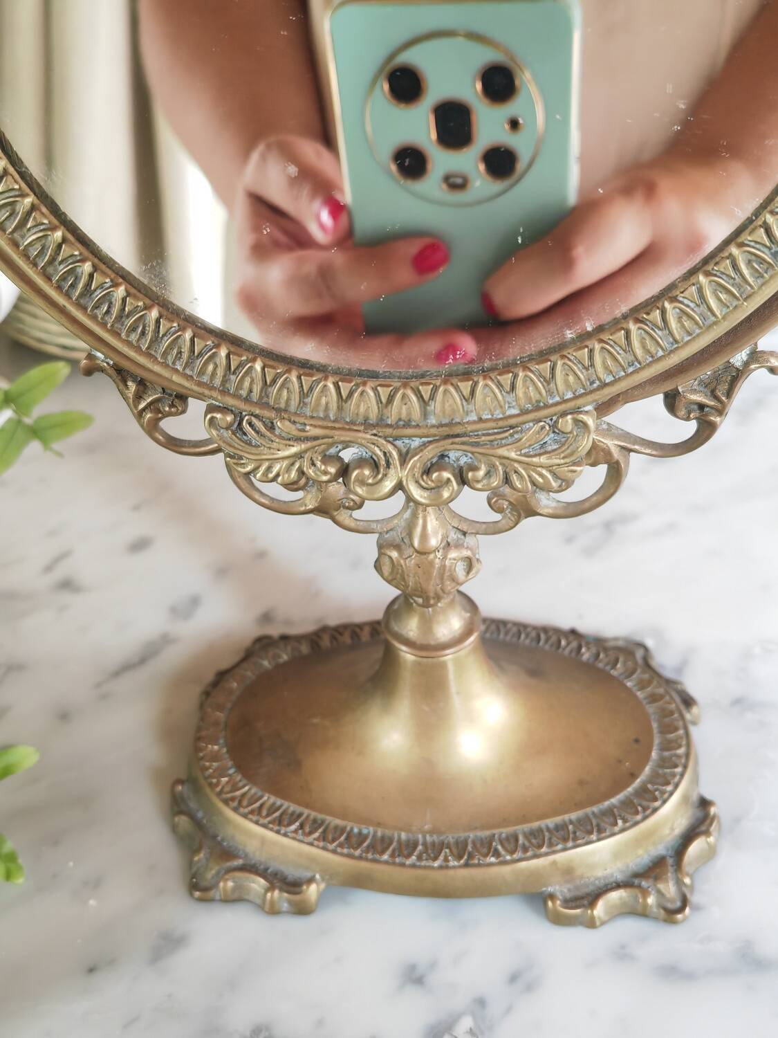 Brass psyche mirror