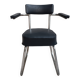 Vintage office chair in chrome metal and faux leather.