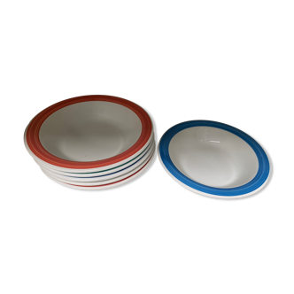 Ensemble de 6 assiettes en porcelaine multicolore