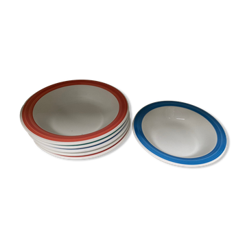 Ensemble de 6 assiettes en porcelaine multicolore