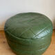 Green patchwork pouf in Sède leather