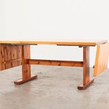Scandinavian Drop-leaf Pine Shaker Dining Table 1960s