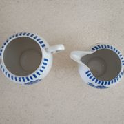 Iron earth sugar bowl and milk jug Lunéville