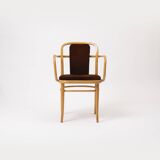 Set o 4 bentwood chairs in brown velvet by TON