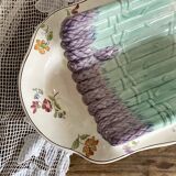 Longchamp asparagus dish in ironstone and slipware, 1900