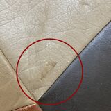 Grand coussin / pouf tortue vintage en patchwork de cuir, animal en cuir farci, années 1970
