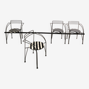 4 chaises design Pascal Mourgue vers 1980