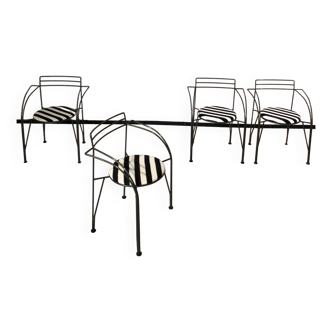 4 chaises design Pascal Mourgue vers 1980