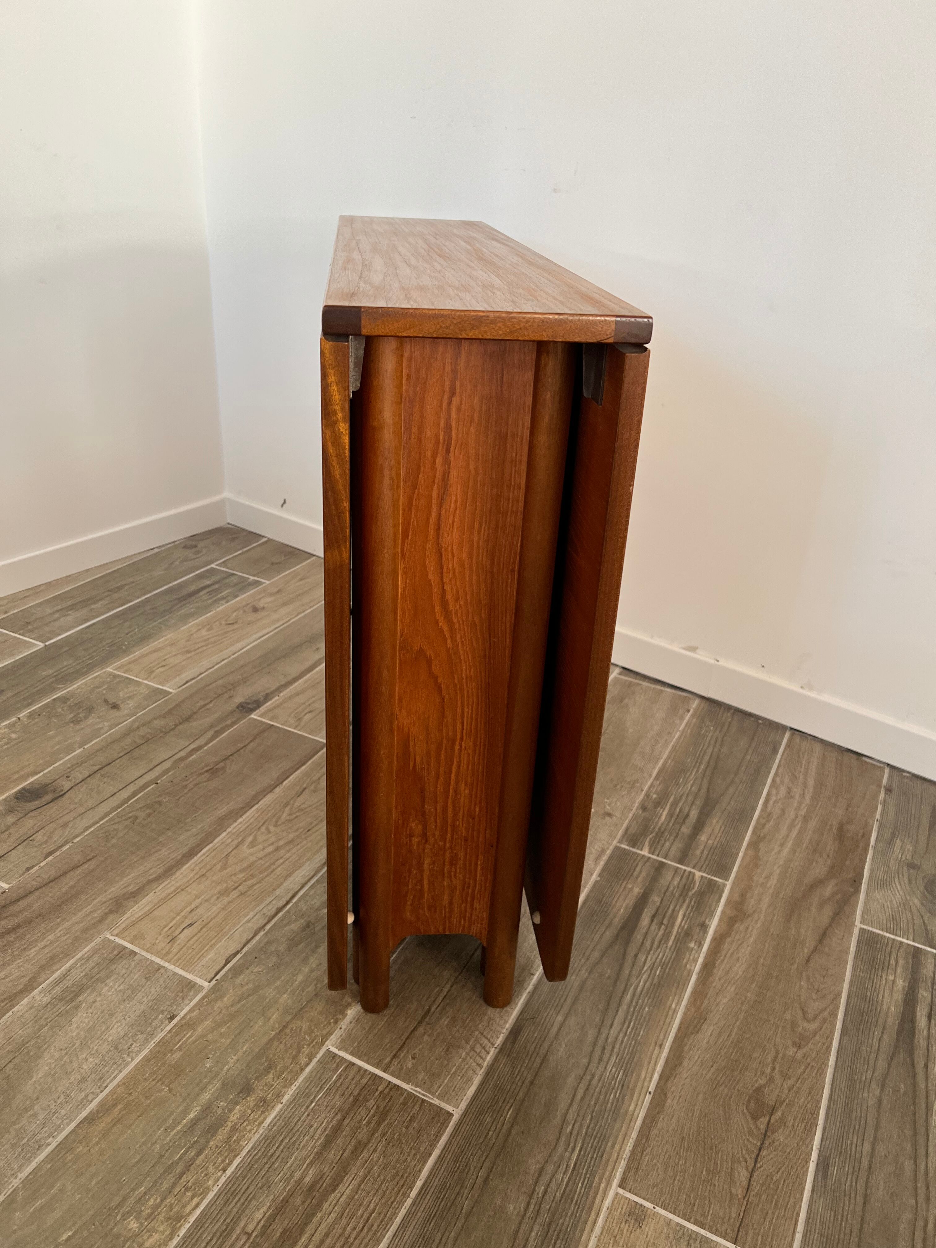 Scandinavian-style teak flap table
