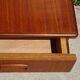 Antique teak bed with integrated bedside table