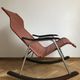 Japanese leather rocking chair by Takeshi Nii, 1950s