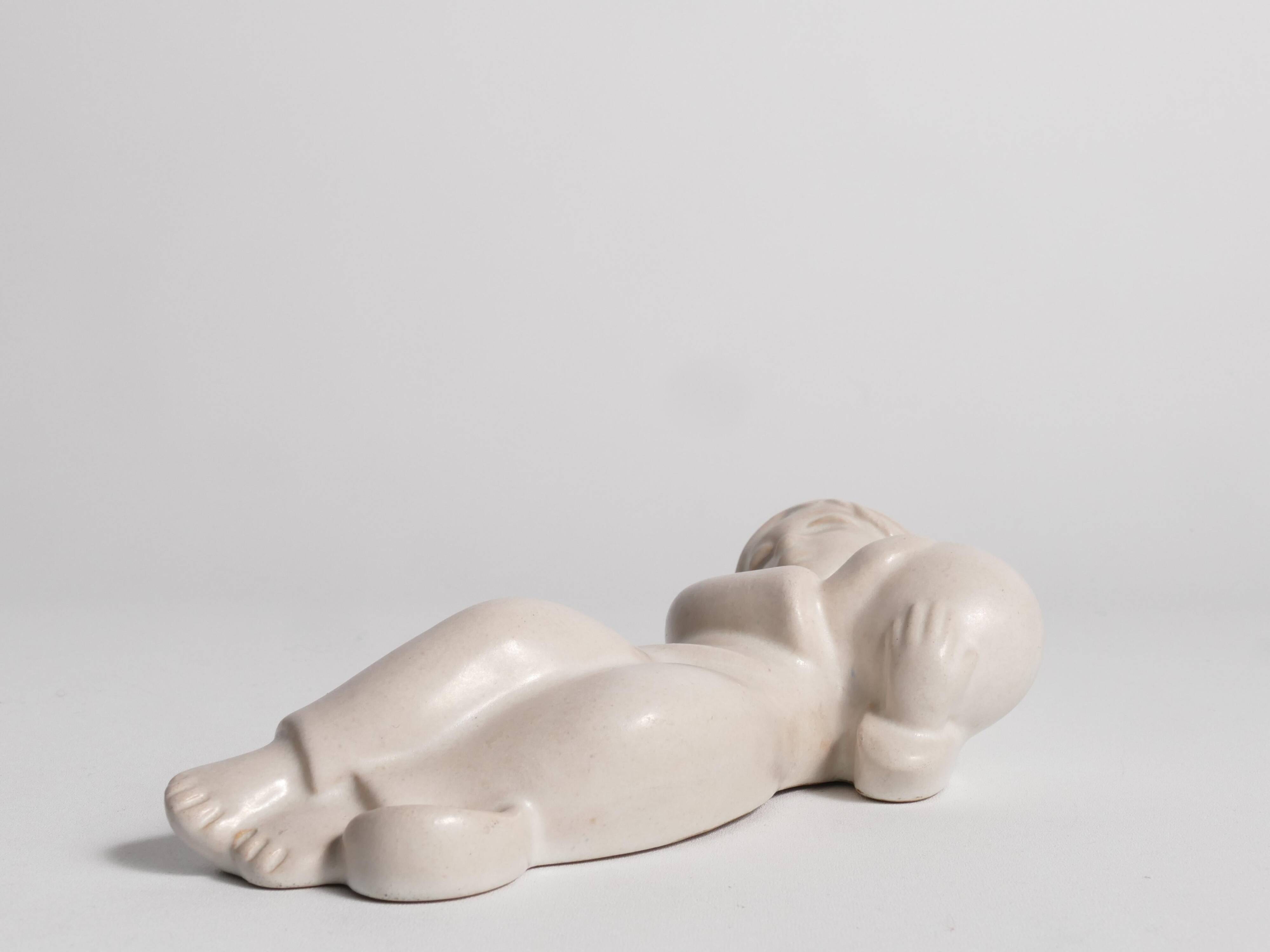 White Sconce with Boy Motif by Marianne Starck for Michael Andersen & Son