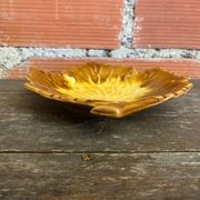 Old orfinox pocket video ceramic leaf shape vintage barbotine #