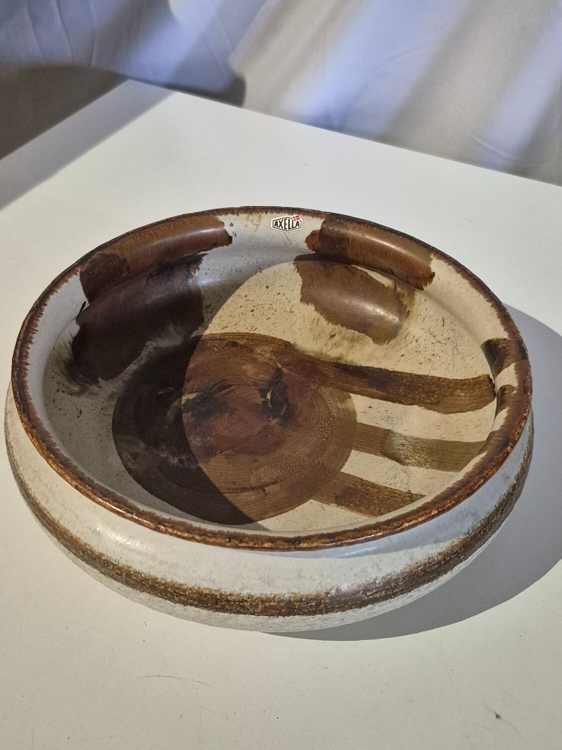 Bowl pottery Danish by Aksel Larsen for Axella 1970s