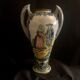 Henriot Quimper vase, signed HR, circa 1904-1922, numbered 13, Bretons, flowers.