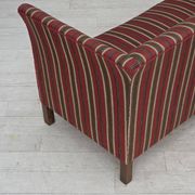 1960s, Danish 2-seater sofa, striped red/multicolor furniture wool.