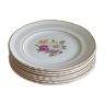 Lot 7 assiettes Orchies Moulin des Loups motif fleurs