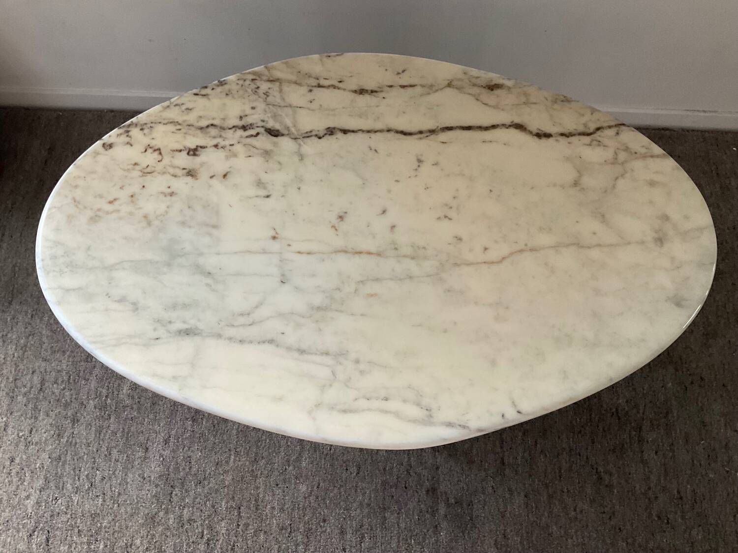 Vintage Carrara marble coffee table