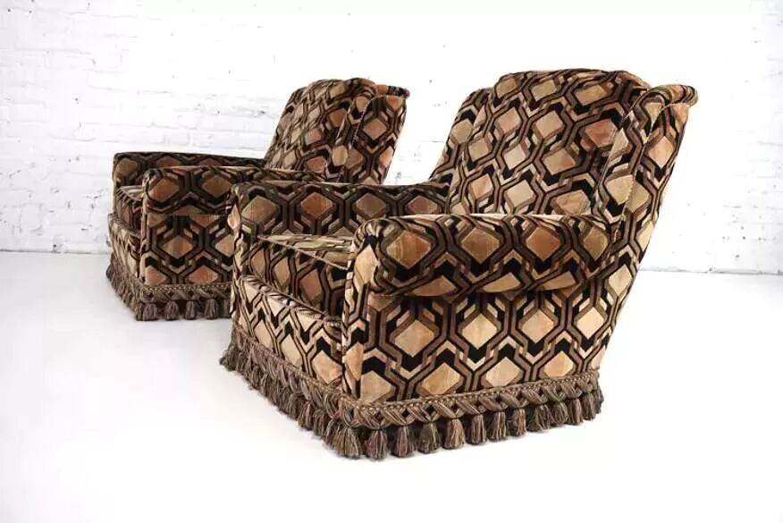 Set of 2 fabric armchairs