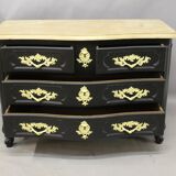 Curved Chest of Drawers in Black Lacquered Finish
