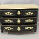 Curved Chest of Drawers in Black Lacquered Finish