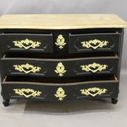 Curved Chest of Drawers in Black Lacquered Finish