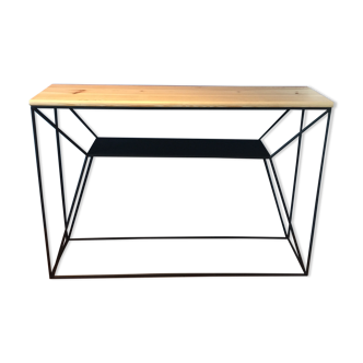 Wood steel console