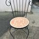 Set of 4 terracotta ceramic mosaic chairs