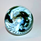 Murano? Modernist green filigree blown glass vase 1960