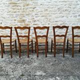 Set of 15 straw chairs