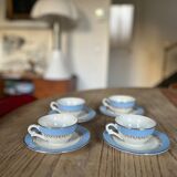 Blue earthenware coffee set