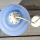 Vintage blue tulip opaline pendant light