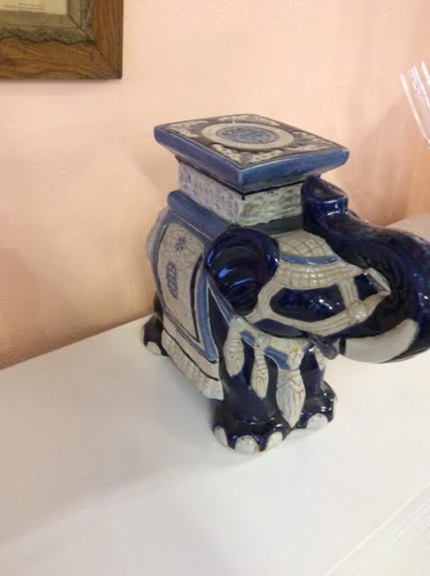 Blue ceramic elephant