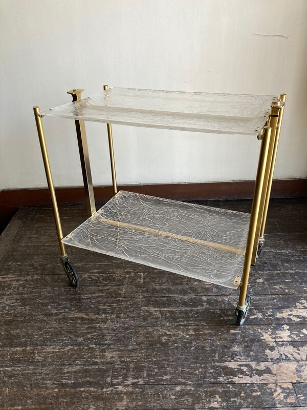 Desserte Textable Platex en plexiglas 1970 -1980