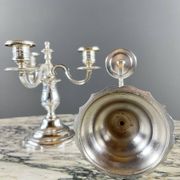 Pair of silver-plated candelabra, 20th century