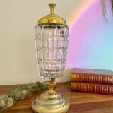 Large glass and gold metal candy box
